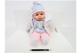 *LALKA BOBAS, 45 cm, dźw, koszulka z kotem