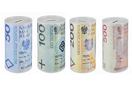 AST. SKARBONKA metal, banknoty