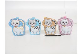 AST. SKARBONKA metal. KOTEK, 12x10x6 cm, 4 wz.