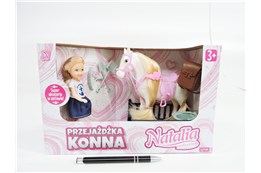 *ZESTAW LALKA 14 cm Z KONIEM, Natalia