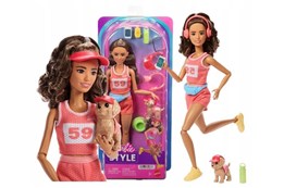Barbie lalka biegaczka + piesek JNM28