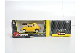 *BBURAGO metal. 1:24 FIAT 500 F 1965  yellow 18cm.