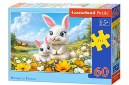 CAS. Puzzle 60 el. Bunnies In Flowers