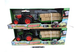 AST. TRAKTOR z przyczepą i belami,św,54x18x15,kart