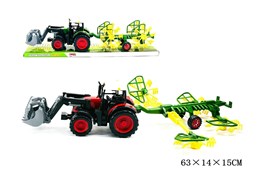 TRAKTOR z maszyną rolniczą,  klosz