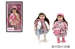 LALKA Z DŹWIĘKIEM J.POLSKI 3 wz. kart. brunetka