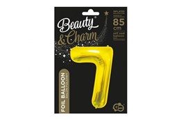 BALON foliowy Cyfra 7 złota 85 cm