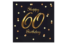 SERWETKI 60 Birthday 33x33 cm 20 szt