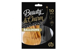 BALONY metaliki złote i czarne 12 cali 10 szt