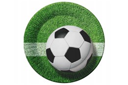 Talerzyki pap. Piłka nożna, 18 cm, 6 szt.