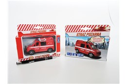 *AUTO metal,  VAN STRAŻ POŻARNA 11cm św. dź. kart.