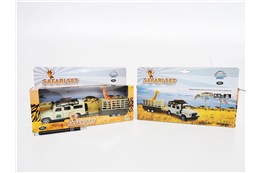 *AUTO metal LAND ROVER, przyczepa z żyrafą,  kart.