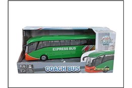 *AUTOBUS 18,5CM zielony, metal, św. dź. napęd