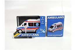 *AUTO AMBULANS, 20 cm., plast.,  św/dźw kart.
