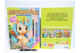 KSIĄŻ. Tęczowa kredka. Jednorożce, z naklej.