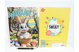 KSIĄŻ. Kolorowanka Wielkanoc, z zajączkiem, naklej