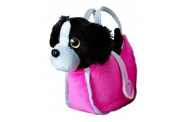 PLUSZ PIES BORDER COLLIE czarny w torebce różowej