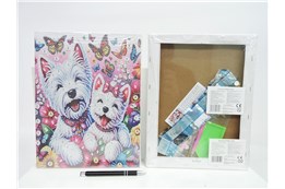 *OBRAZ d. DIAMENTOWA 5D 23x30 cm, dwa pieski