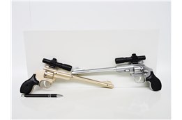 AST. PISTOLET na spłonkę, plast., długa lufa, 2 wz