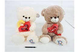 *AST. PLUSZ miś SERCE Z KŁÓDKĄ, 42 cm, 2 kol.