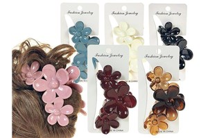 AST. SPINKA x 12 DO WŁOSÓW, kwiaty, 11x5 cm., fol.