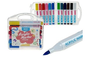 ZESTAW 12 flamastrów akrylowych 13,5x13cm, PVC