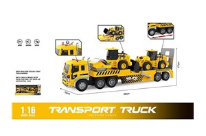 AUTO ciężarowe z lawetą i 2 koparkami 1:16 św. dź.