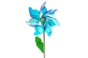 WIATRACZEK neonowy śr.32cm drewniany trzonek 60 cm