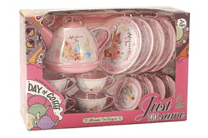 Zestaw do herbaty, z tacą, 14 części; 24,5x16,5x9,