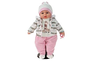 LALKA bobas 45cm z polskim głosem żyrafy różowa
