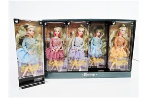 AST. LALKA x 8, 28 cm, spódniczka, kart.,  displ.