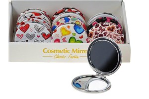 *AST. LUSTERKO x 12 dwustronne śred.7cm, serduszka