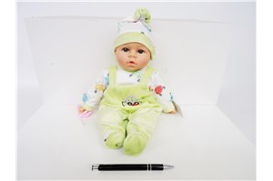 *LALKA BOBAS 35 cm, dźw, zielone ubranie