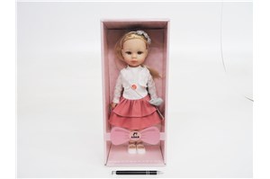 *LALKA BOBAS, dziew. w spódnicy, 45 cm, dźw,  kart