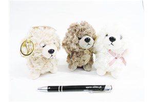 AST. BRELOK, pluszowy piesek, 3 kol.