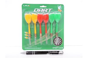 *RZUTKI plast/metal, zest., 6 strzałek, 17x15,blis