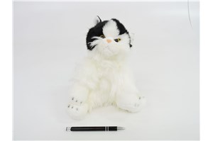 PLUSZ kot, 30 cm, czarno-biały