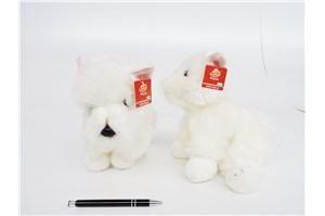 *PLUSZ pies, 30 cm, Terrier, biały