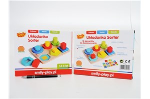 SMILY SORTER, drewno,  układanka