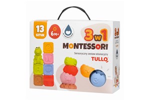 MONTESSORI Klocki sensoryczne, zwierzątka, 13 sztu