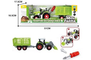 MINI FARMA TRAKTORR Z PRZYCZZEPĄ DO SKRĘCANIA 2 WZ