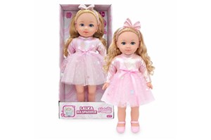 LALKA NATALIA na spacerze FUNKCYJNA 36 cm różowa