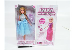 LALKA Natalia na przyjęciu 29 cm, suknia niebieska
