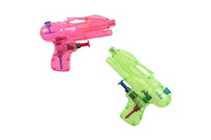 PISTOLET na wodę, transparentny, 11x18 cm, 2 wz.