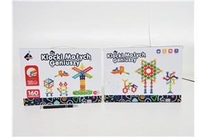 *KLOCKI MAŁYCH GENIUSZY, Kwiatki kulki 160 el.