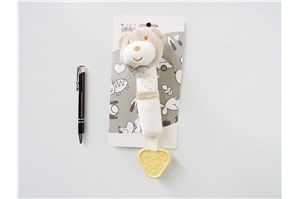 NEW BABY PISZCZEK, pałka, 17  cm, miś karmelowy