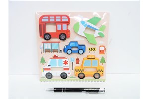 UKŁADANKA, drew., pojazdy, 18x18 cm,   fol.