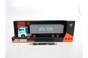 TIR z przyczepą kontenerem, 1:32, św/dźw,    kart.