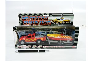 AUTO metal. STRAŻ Z MOTORÓWKĄ, 29 cm,  św/dźw.