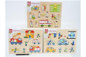 AST. DREWNO PUZZLE, 30x22 cm, Policja,straż,pogot.